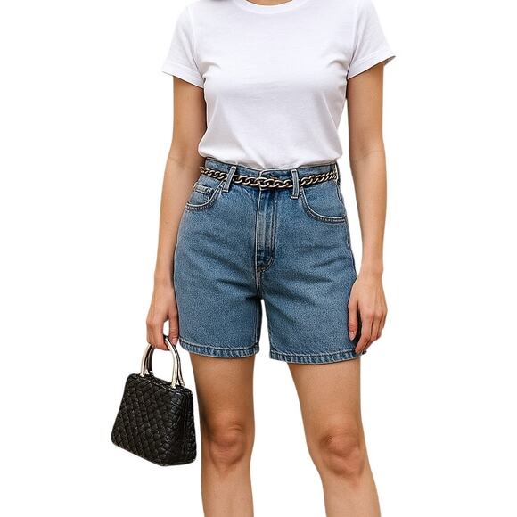 Liz Claiborne Classic Fit High-Rise Denim Shorts | Size 10 | Vintage 90s Style - Picture 1 of 7